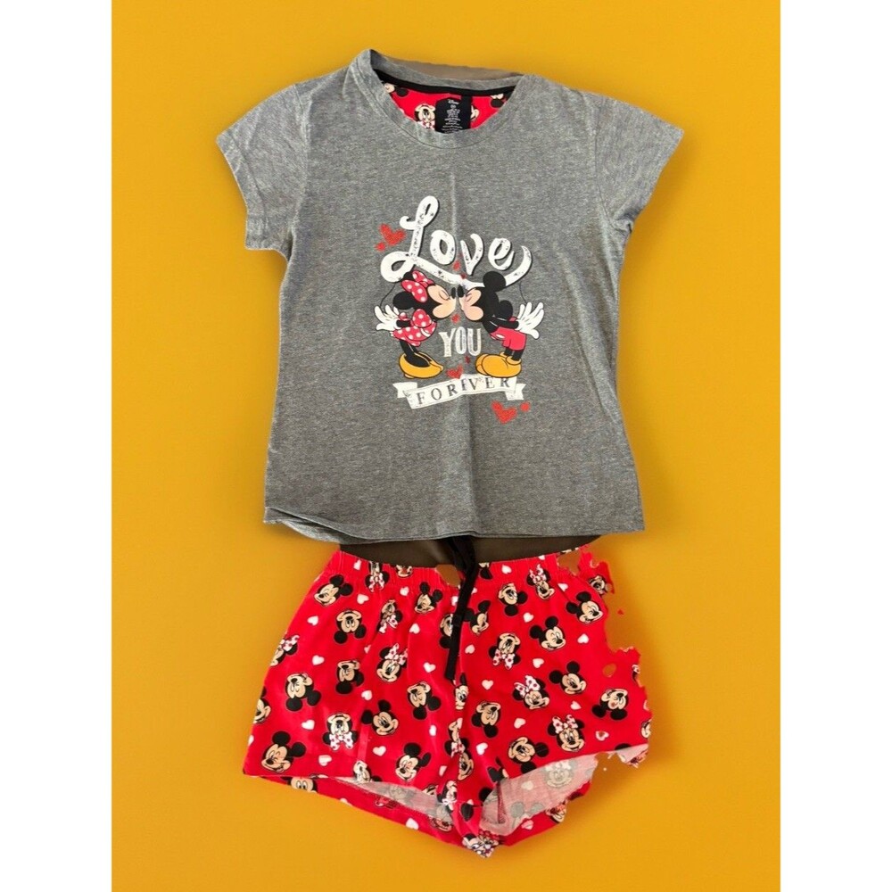 Disney Love To Lounge Minnie Mouse Pajama Set NWT Women’s M Love You Forever